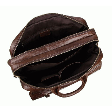 Кожаный портфель мужской 7085C Buffalo Bags коричневый – Фото 6