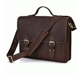 Мужской коричневый кожаный портфель Buffalo Bags 7090R