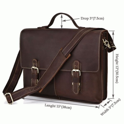 Мужской коричневый кожаный портфель Buffalo Bags 7090R – Фото 5