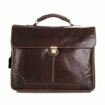 Кожаный мужской портфель сумка 7091C Buffalo Bags коричневый – Фото 1