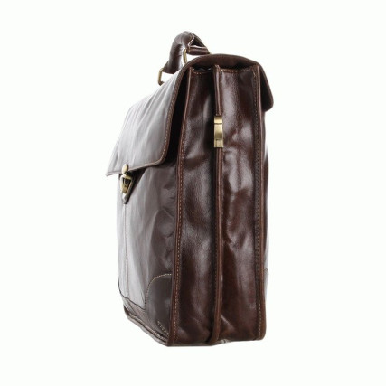 Кожаный мужской портфель сумка 7091C Buffalo Bags коричневый – Фото 3