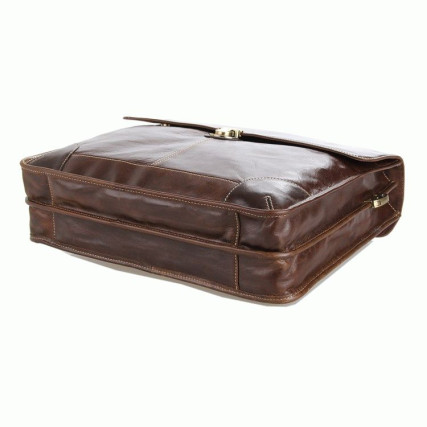 Кожаный мужской портфель сумка 7091C Buffalo Bags коричневый – Фото 5