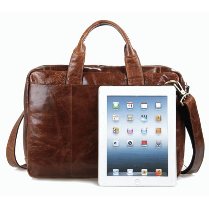 Кожаный портфель мужской 7092-2B Buffalo Bags коричневый – Фото 3
