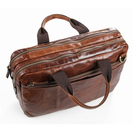 Кожаный портфель мужской 7092-2B Buffalo Bags коричневый – Фото 6