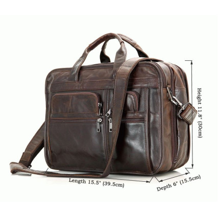 Универсальная мужская кожаная сумка Buffalo Bags коричневая 7093C – Фото 6