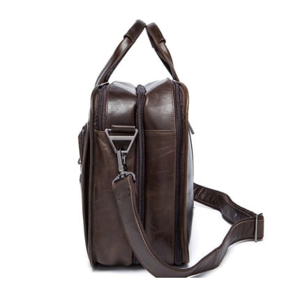 Универсальная кожаная сумка для ноутбука 15.6&quot; Buffalo Bags коричневая 7093Q – Фото 4