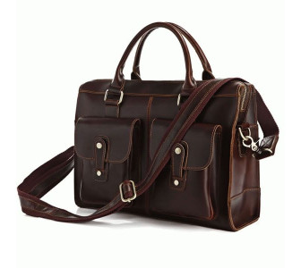 Темно-коричневый мужской кожаный портфель Buffalo Bags 7096C