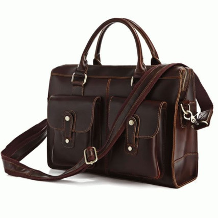 Темно-коричневый мужской кожаный портфель Buffalo Bags 7096C – Фото 1