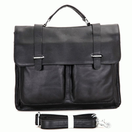 Мужской вместительный портфель Buffalo Bags черный 7100A – Фото 2