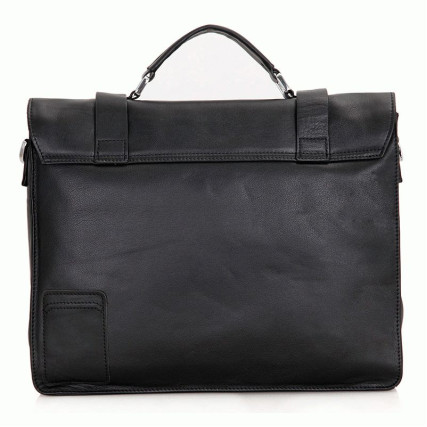 Мужской вместительный портфель Buffalo Bags черный 7100A – Фото 3