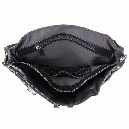 Мужской вместительный портфель Buffalo Bags черный 7100A – Фото 6
