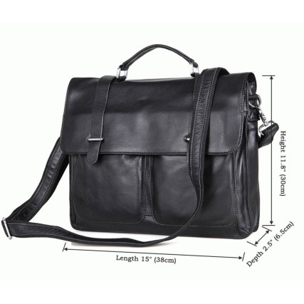 Мужской вместительный портфель Buffalo Bags черный 7100A – Фото 8