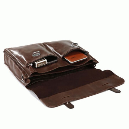 Мужской коричневый вместительный портфель Buffalo Bags 7100B – Фото 4