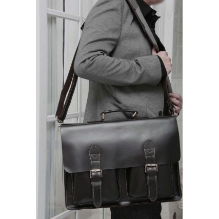Кожаный портфель мужской 7105A Buffalo Bags черный – Фото 6
