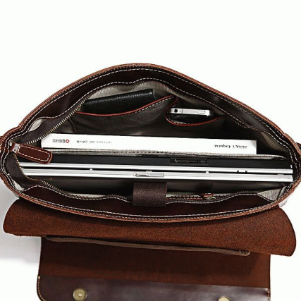 Мужская кожаная сумка 7108R Buffalo Bags коричневая – Фото 6