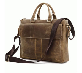 Сумка для документов из винтажной кожи Buffalo Bags коричневая 7113B