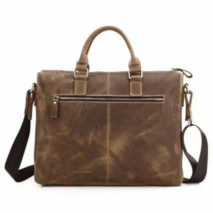 Сумка для документов из винтажной кожи Buffalo Bags коричневая 7113B – Фото 2