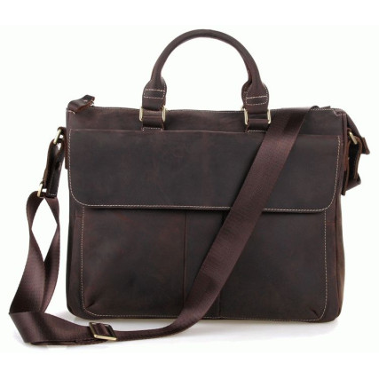 Кожаный винтажный портфель Laptop Dark Buffalo Bags 7113R-1 – Фото 1