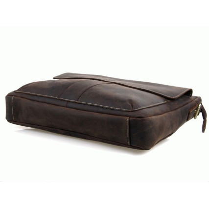 Кожаный винтажный портфель Laptop Dark Buffalo Bags 7113R-1 – Фото 4