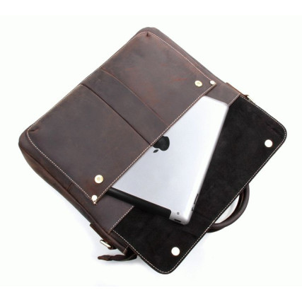 Кожаный винтажный портфель Laptop Dark Buffalo Bags 7113R-1 – Фото 5