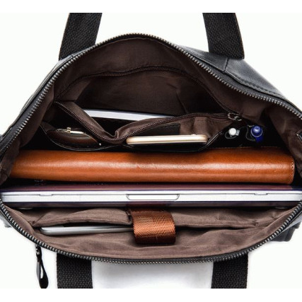 Кожаный портфель мужской Buffalo Bags коричневый 7120C-2 – Фото 3