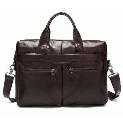 Мужская коричневая кожаная сумка Buffalo Bags 7122C-2 – Фото 1
