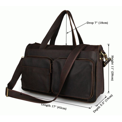 Мужская вместительная кожаная сумка 7138R Buffalo Bags коричневая – Фото 8