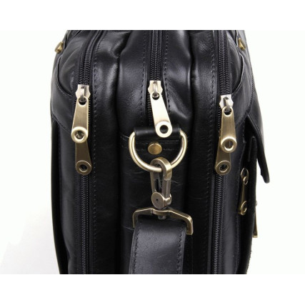 Мужская кожаная сумка Laptop Black Buffalo Bags 7146A – Фото 5