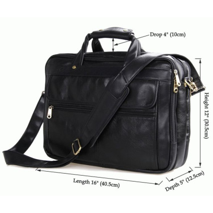 Мужская кожаная сумка Laptop Black Buffalo Bags 7146A – Фото 6