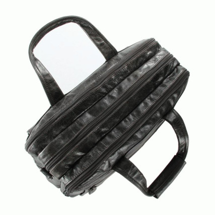 Мужская кожаная сумка Buffalo Bags серая 7146J – Фото 4
