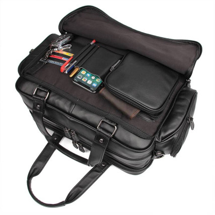Универсальный мужской портфель Buffalo Bags черный 7150A – Фото 5