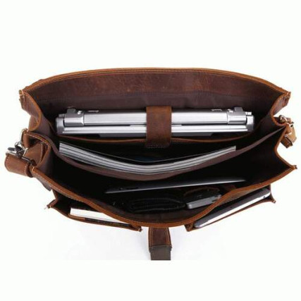 Кожаный портфель мужской 7164R Buffalo Bags коричневый – Фото 5