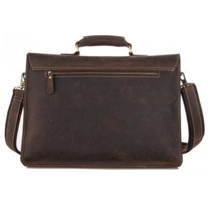 Мужской кожаный портфель Tiding Bag 7205R коричневый – Фото 2