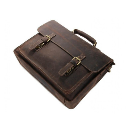 Мужской кожаный портфель Tiding Bag 7205R коричневый – Фото 4