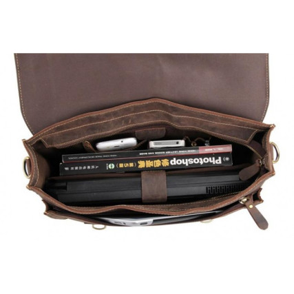 Мужской кожаный портфель Tiding Bag 7205R коричневый – Фото 6