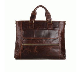 Мужской вместительный кожаный портфель Buffalo Bags 7212C коричневый