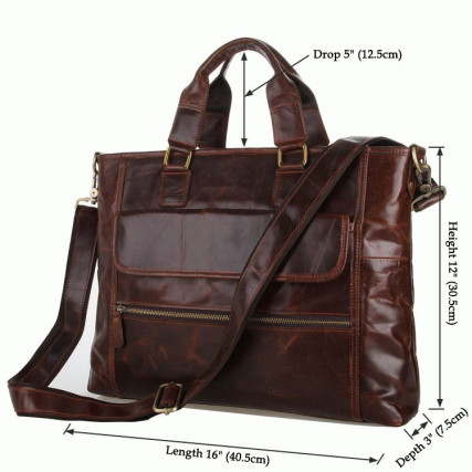 Мужской вместительный кожаный портфель Buffalo Bags 7212C коричневый – Фото 6