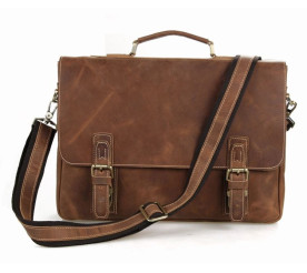 Кожаный мужской портфель сумка 7229B Buffalo Bags коричневый