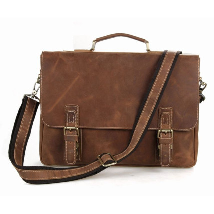 Кожаный мужской портфель сумка 7229B Buffalo Bags коричневый – Фото 1