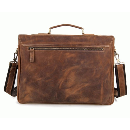 Кожаный мужской портфель сумка 7229B Buffalo Bags коричневый – Фото 3