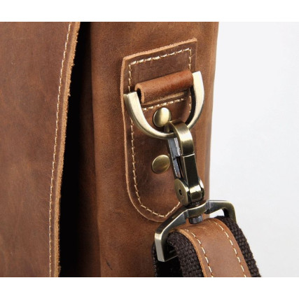 Кожаный мужской портфель сумка 7229B Buffalo Bags коричневый – Фото 5