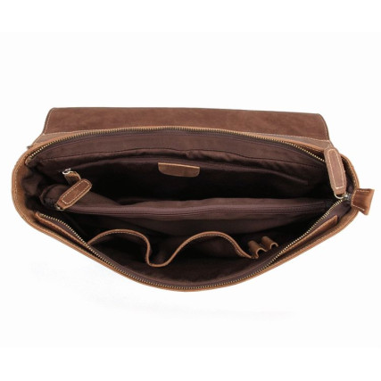 Кожаный мужской портфель сумка 7229B Buffalo Bags коричневый – Фото 6