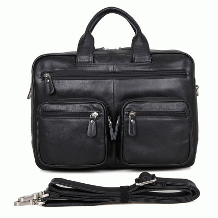 Кожаный портфель мужской 7231A Buffalo Bags черный – Фото 1