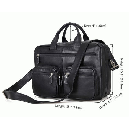 Кожаный портфель мужской 7231A Buffalo Bags черный – Фото 10