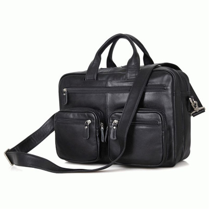Кожаный портфель мужской 7231A Buffalo Bags черный – Фото 2