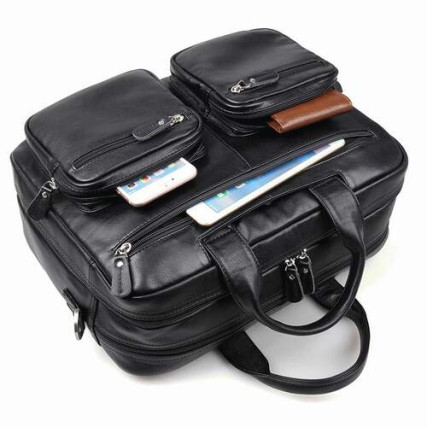 Кожаный портфель мужской 7231A Buffalo Bags черный – Фото 6