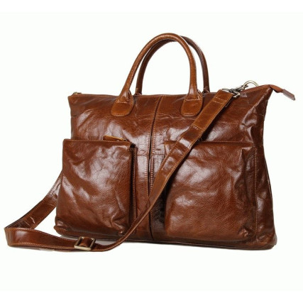 Кожаный портфель мужской 7241B Buffalo Bags коричневый – Фото 2