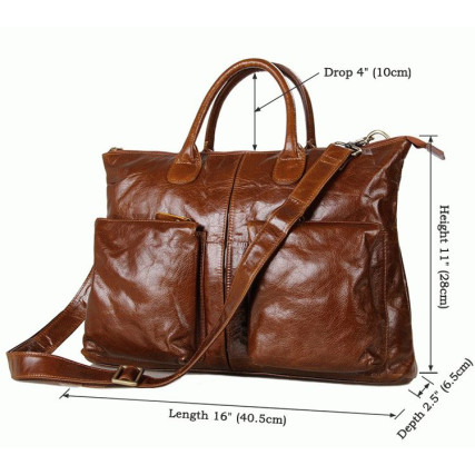 Кожаный портфель мужской 7241B Buffalo Bags коричневый – Фото 7