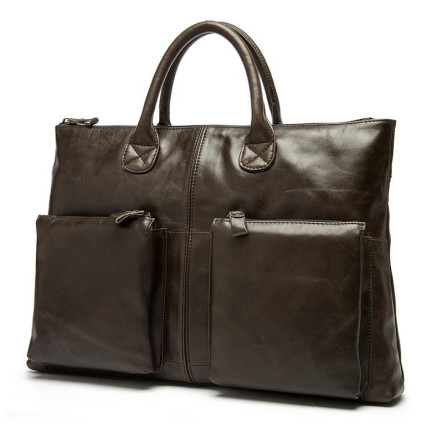 Кожаный портфель мужской 7241C Buffalo Bags коричневый – Фото 2
