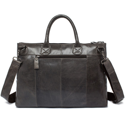 Кожаная сумка для ноутбука 7241J-1 Buffalo Bags серая – Фото 3